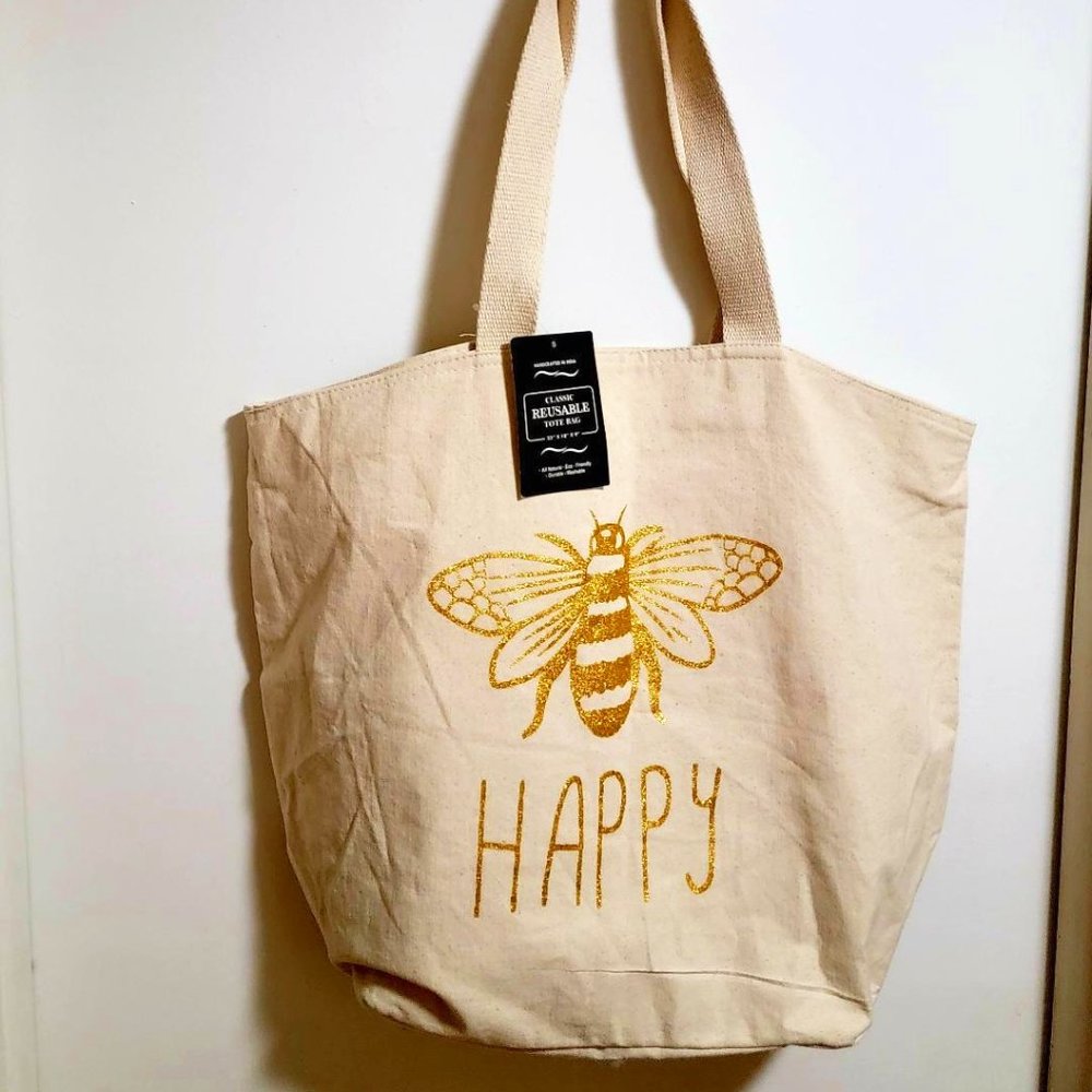 Classic Reusable Cotton Canvas Tote Bag NWT - Picture 1 of 2